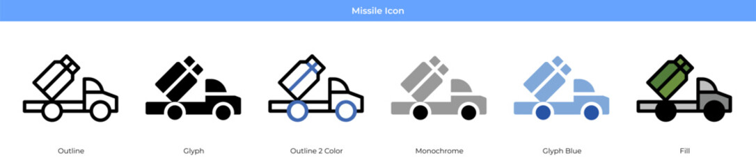 Missile Icon Set Vector