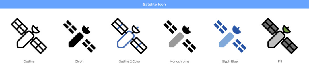 Satelite Icon Set Vector