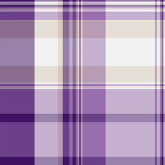 Soft tartan check plaid, holiday background textile pattern. Many vector texture seamless fabric in pastel and violet colors.