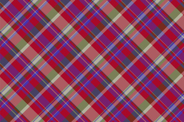 Texture fabric background of seamless check tartan with a plaid vector textile pattern.