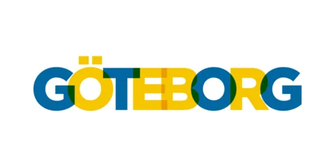 Foto op Aluminium Gothenburg in the Sweden emblem. The design features a geometric style, vector illustration with bold typography in a modern font. The graphic slogan lettering. © SolaruS