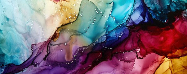 Alcohol ink. Style incorporates the swirls of marble or the ripples of agate. Abstract painting, can be used as a trendy background.