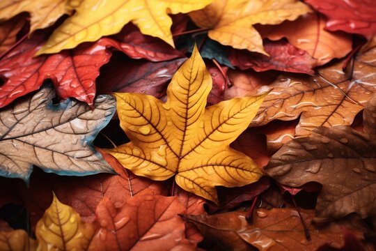 Fall leaves captured in a beautiful artwork.