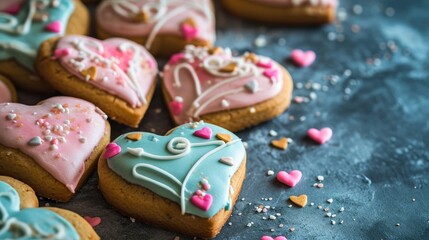 Delicious heart shape valentine cookies