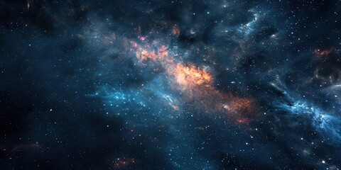 Night sky Universe filled with stars, nebula and galaxy. - obrazy, fototapety, plakaty