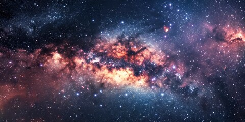 Fototapeta na wymiar Night sky Universe filled with stars, nebula and galaxy.
