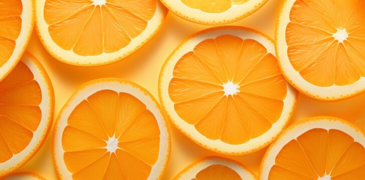 Orange slices are cut in rings