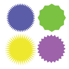 Set of blank multicolor star icons various shape isolated on white background. Vector illustration
 - obrazy, fototapety, plakaty