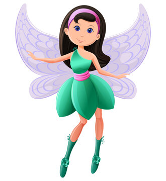 Cute little fairy in cartoon style