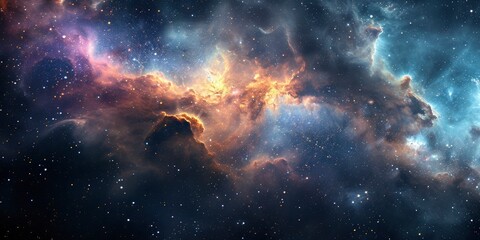 Night sky Universe filled with stars, nebula and galaxy. - obrazy, fototapety, plakaty