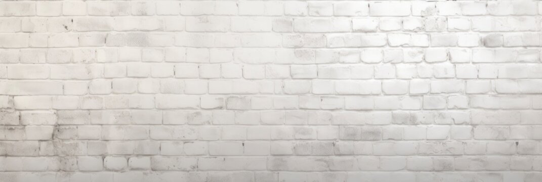 Panoramic background of wide white brick wall texture