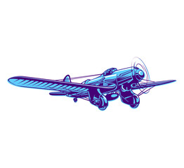 Obraz na płótnie Canvas Vector illustration of aircraft, aeroplane fully editable.