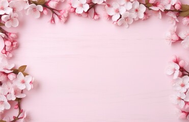 Naklejka na ściany i meble Beautiful cherry blossom natural background