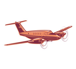 Vector illustration of aircraft, aeroplane fully editable.