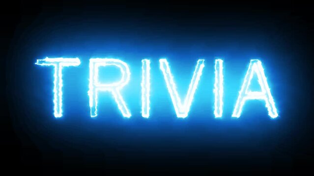 Trivia template text animation with glowing laser neon light effect alpha channel