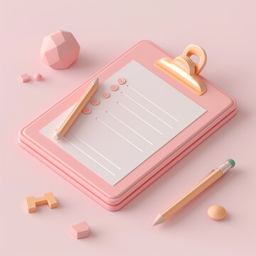 Tiny cute document, soft lighting, soft pastel colors, 3d icon clay