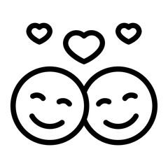 romantic couple line icon