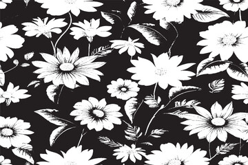 Flower black and white texture vector illustration image overlay monochrome grunge background texture