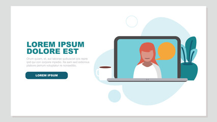 Laptop mit Videokonferenz