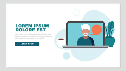 Laptop mit Videokonferenz