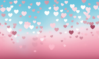 Romantic pink and red hearts Background. Perfect heart background for weddings and Valentine's day. copy space