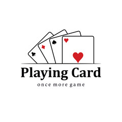 Simple Minimalist Poker Fun Game Playing Card for Gamble Bet Casino Sport Club Logo Design Vector