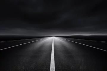 Foto op Canvas Empty asphalt road in the cloudy sky. Concept of speed and travel © Kitta