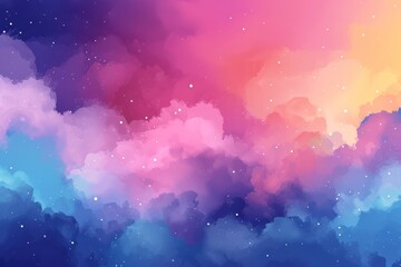 psychedelic multicolored abstract clouds smoke background. colorful sparkles and splashes on dreamy rainbow colored psychic waves. calming fantasy aura, euphoria and spirituality concept.  - obrazy, fototapety, plakaty