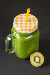 Fresh kiwi  fruit smoothie cocktail drink. Healthy lifestyle. Food diet concept.