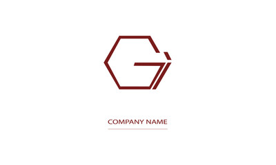 GI or IG Minimal Logo Design Vector Art Illustration