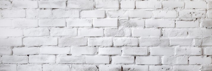 Fototapeta premium Panoramic background of wide white brick wall texture