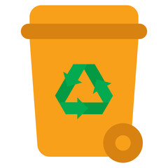 garbage trash with recycle icon