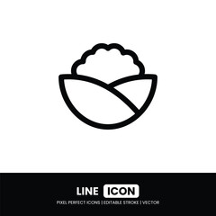 Cauliflower icon pixel perfect | Vector outline illustration