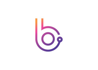 Letter B Technology vector monogram logo design template. Letter B molecule, Science and Bio technology Vector logo.