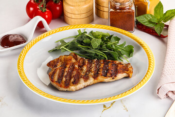 Delicous grilled pork meat steak