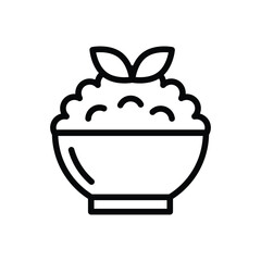 Rice bowl icon vector on trendy design