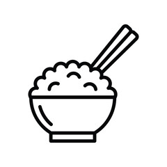Rice bowl icon vector on trendy design