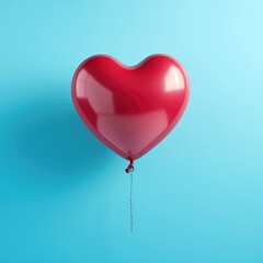 Heart balloon on blue background. Women's Day, Valentine's Day and Wedding Day heart.