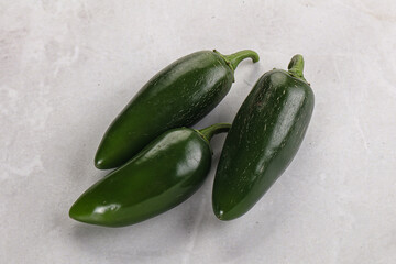 Raw green Mexican jalapeno pepper