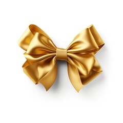 Gold ribbon on a white background