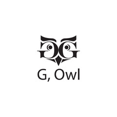 letter G logo owl head illustration vector abstract design