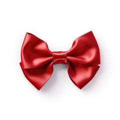 Red ribbon on a white background