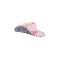 Cowgirl hat with beads and pattern decoration.