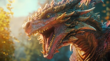 dragon in sun concept art 8k HD cinematography photor.Generative AI - obrazy, fototapety, plakaty