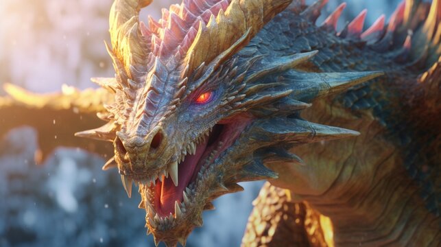 dragon in sun concept art 8k HD cinematography photor.Generative AI