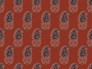 PAISLEY FLORAL AJRAKH PATTERN  AND BLOCK PRINT PATTERN BATIK PRINT BACKGROUND DIGITAL PRINTING TEXTILE PATTERN