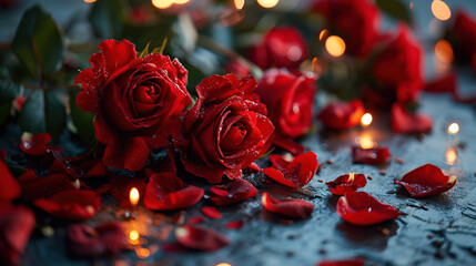 red rose petals