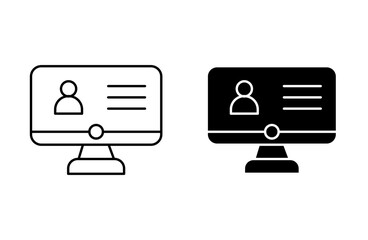 hr software outline icon collection or set. human resource staff management software Thin vector line art
