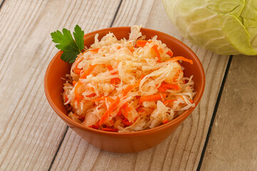 Sauerkraut - pickled cabbage in the bowl