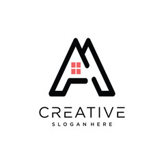 Fototapeta premium Letter A logo design with modern unique style premium vector